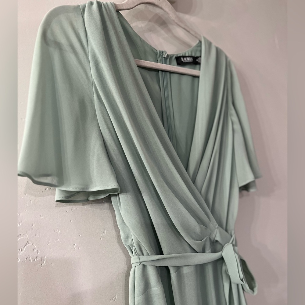 Lauren Ralph Lauren Belted Georgette Dress - Picture 4 of 7